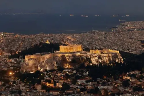 Blick auf Athen vom Lykabettus