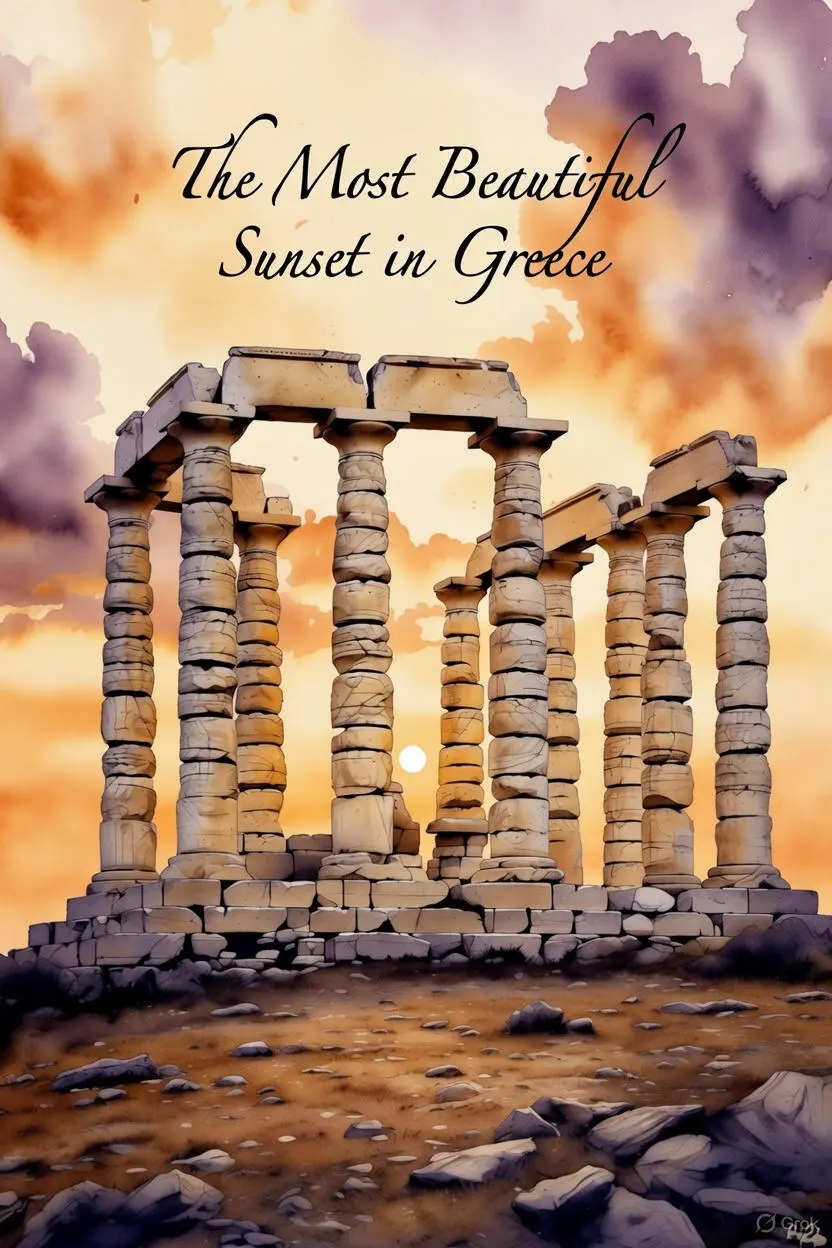 Храм Посейдона закат