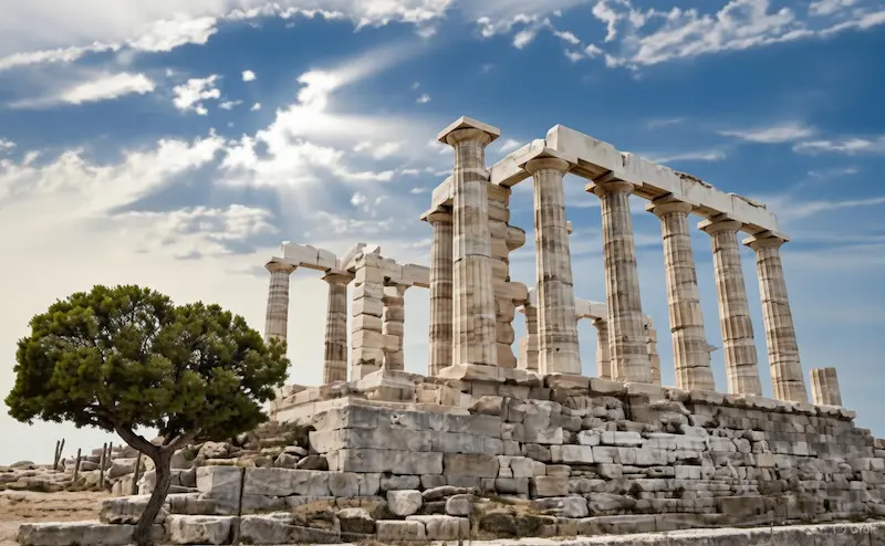 Закат на Сунионе