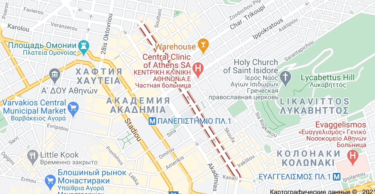 Площадь омония афины Площадь омония афины
